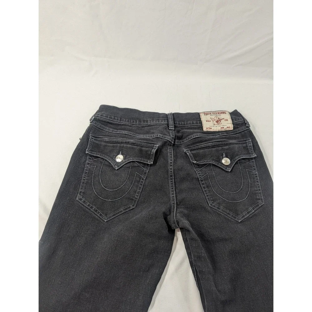 True Religion Ricky Relaxed Straight Jeans Men's Black Size 32x29 Stretch